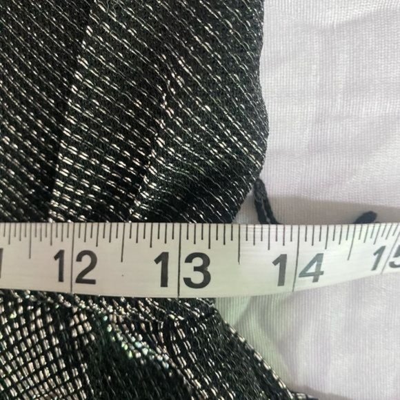 Vintage 80s Womens shiny dress silver top black skirt size 5 - Picture 7 of 9